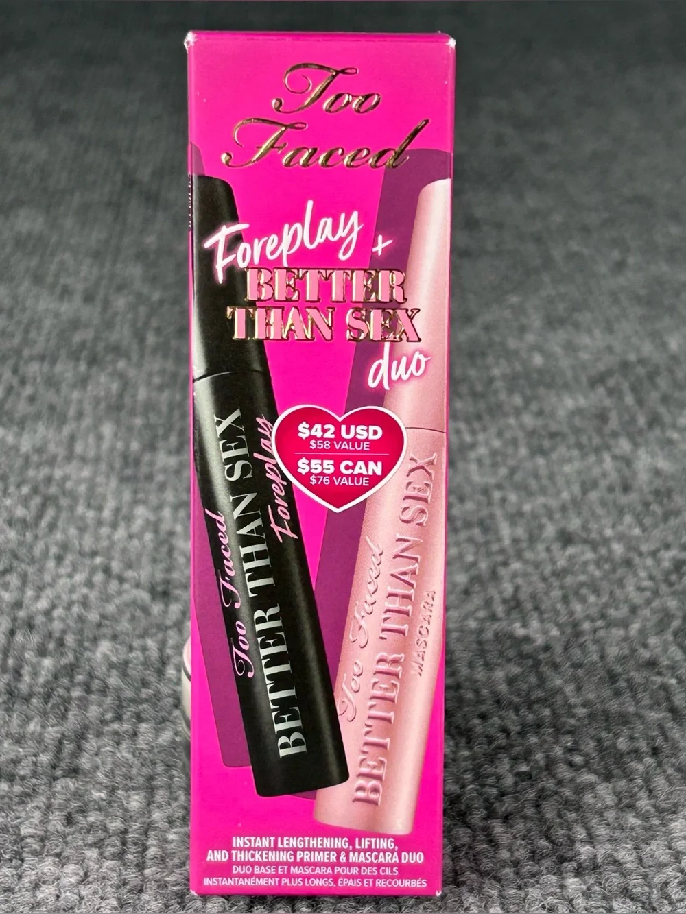 Too Faced *Foreplay & Better Than Sex* Mascara DUO ~ Both Full Size ~ Eye Lashes